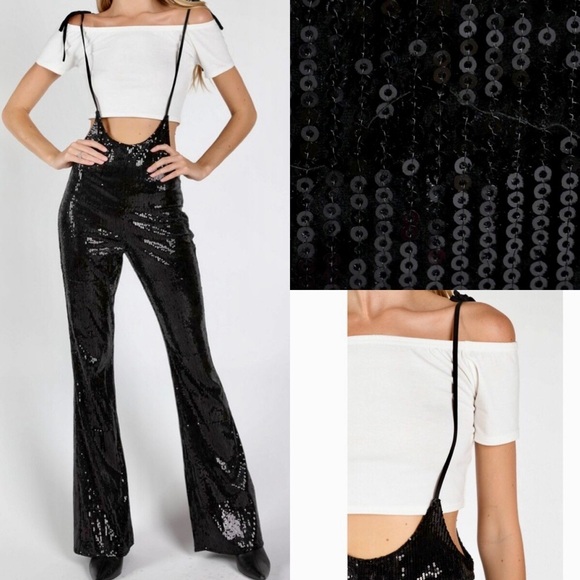 Wild Honey Pants - 🆕Black sequin jumpsuit with ties
